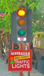 Australias most remote traffic lights. Photo by Penny Smith