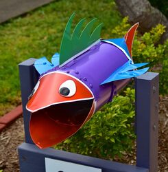 Colourful Fish Letterbox - Penny Smith