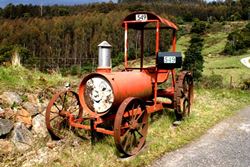 What a happy face on this old tractor to greet the postie - Tasmania