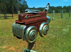 A true classic - a hot rod letterbox - photo by Vivienne Tracy