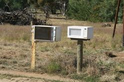 Recycling at it's best - microwave letterboxes - zap those bills!