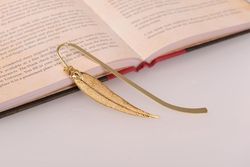 Bookmark - Red Gum Eucalyptus Real Leaf - Gold