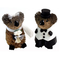 Koala Bride and Groom Wedding Cake Topper