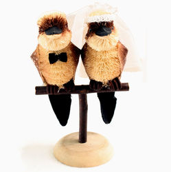 Kookaburra Bride and Groom Wedding Cake Topper