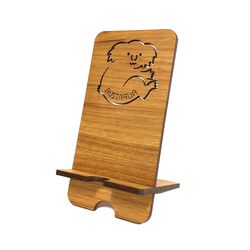 Koala mobile phone charging stand made from sustainable Australian Blackwood.