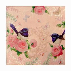 Napkins - Wrens on Pink