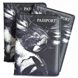 Passport Holder - B&W Koala 