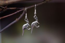 Kangaroo and Joey Earrings - Silver