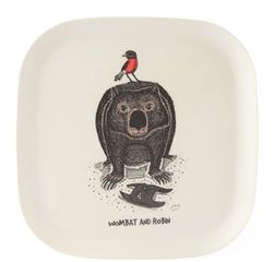 Eco-bamboo fibre Wombat and Robin Tray - Plate